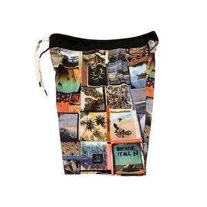 Lost Board Shorts Mens 34 Photo Collage Print Mayhem 91/93 Stretch Swim Trunks